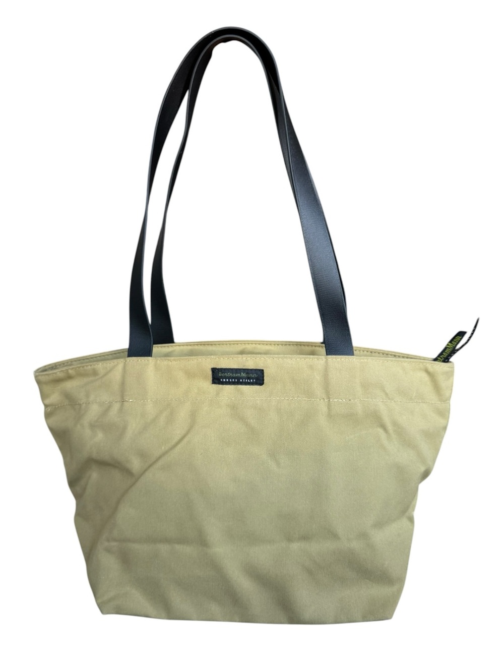 Bertram Mann Canvas Shoulder Tote Bag Olive Green & Black Vintage